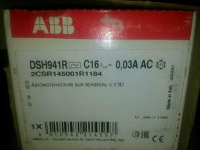 Диф автомат ABB 2-полюсный DSH941R C16 30mA тип ас
