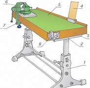 Стол-верстак с тисками Б/У