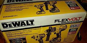 Новый dewalt DCK299 flexvolt (DCD996+DCF887)