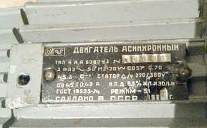 Двигатель асинхронный (220V/380V, 7- 180W)