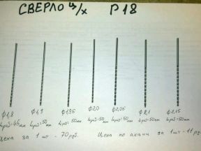 Сверла ц/х р18 удлиненные