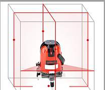 Лазерный уровень (нивелир). 5 красных лучей