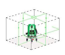Лазерный уровень (нивелир). 5 зелёных лучей