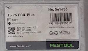 Погружная Пила festool TS 75 еbq